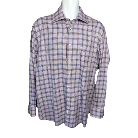 Peter Millar Men's Nanoluxe Easy Care Button-Down Long Sleeve Size Large Purple - Picture 2 of 13